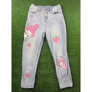 My Melody Sanrio Mom Jeans Sz 5 Hot Topic HiRise Denim Graphics Hello Kitty Era